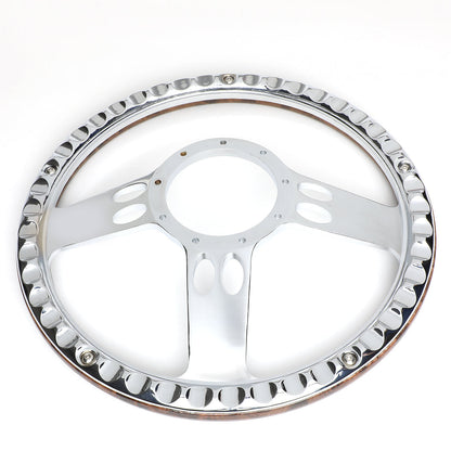 343mm 2.25 in. Deep Dish Banjo Style Wood Grain Grip Steering Wheel