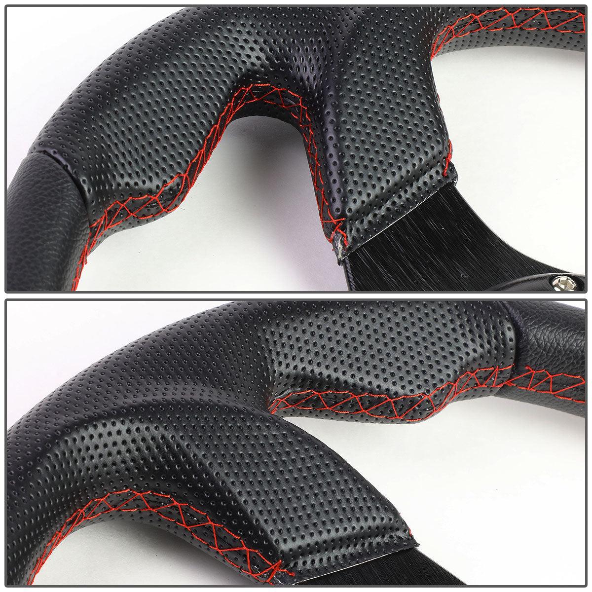 320mm Aluminum Spoke Vinyl Leather Grip Steering Wheel