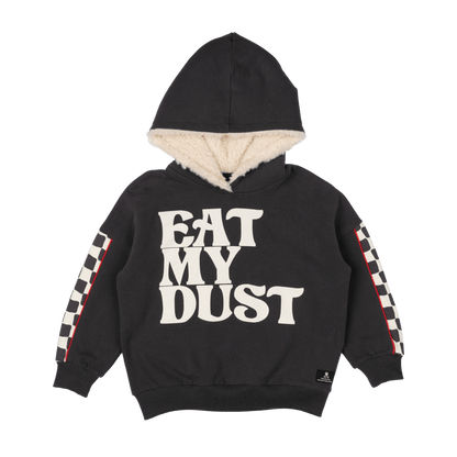EAT MY DUST SHERPA LINED HOODED SWEATSHIRT