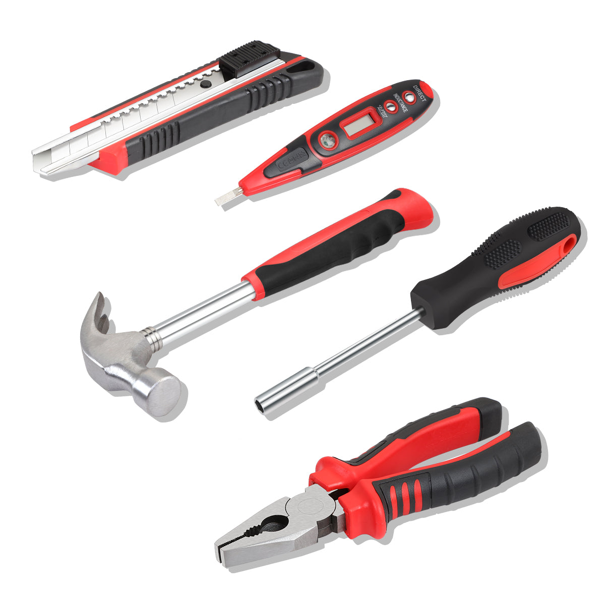 46 Pieces Household Hand Tool Kit with Toolbox [A Variety of Color Options]