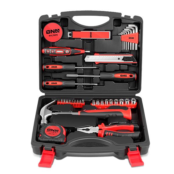 46 Pieces Household Hand Tool Kit with Toolbox [A Variety of Color Options]