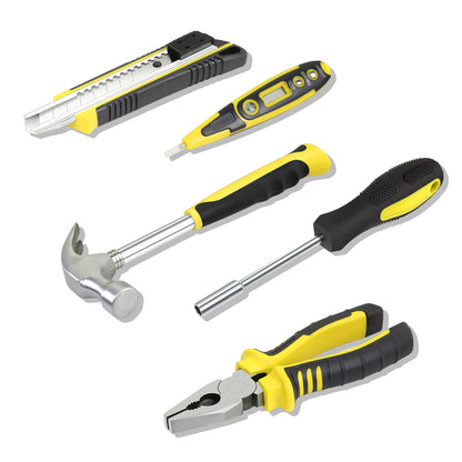 46 Pieces Household Hand Tool Kit with Toolbox [A Variety of Color Options]