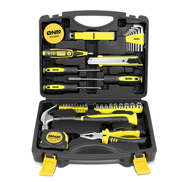46 Pieces Household Hand Tool Kit with Toolbox [A Variety of Color Options]