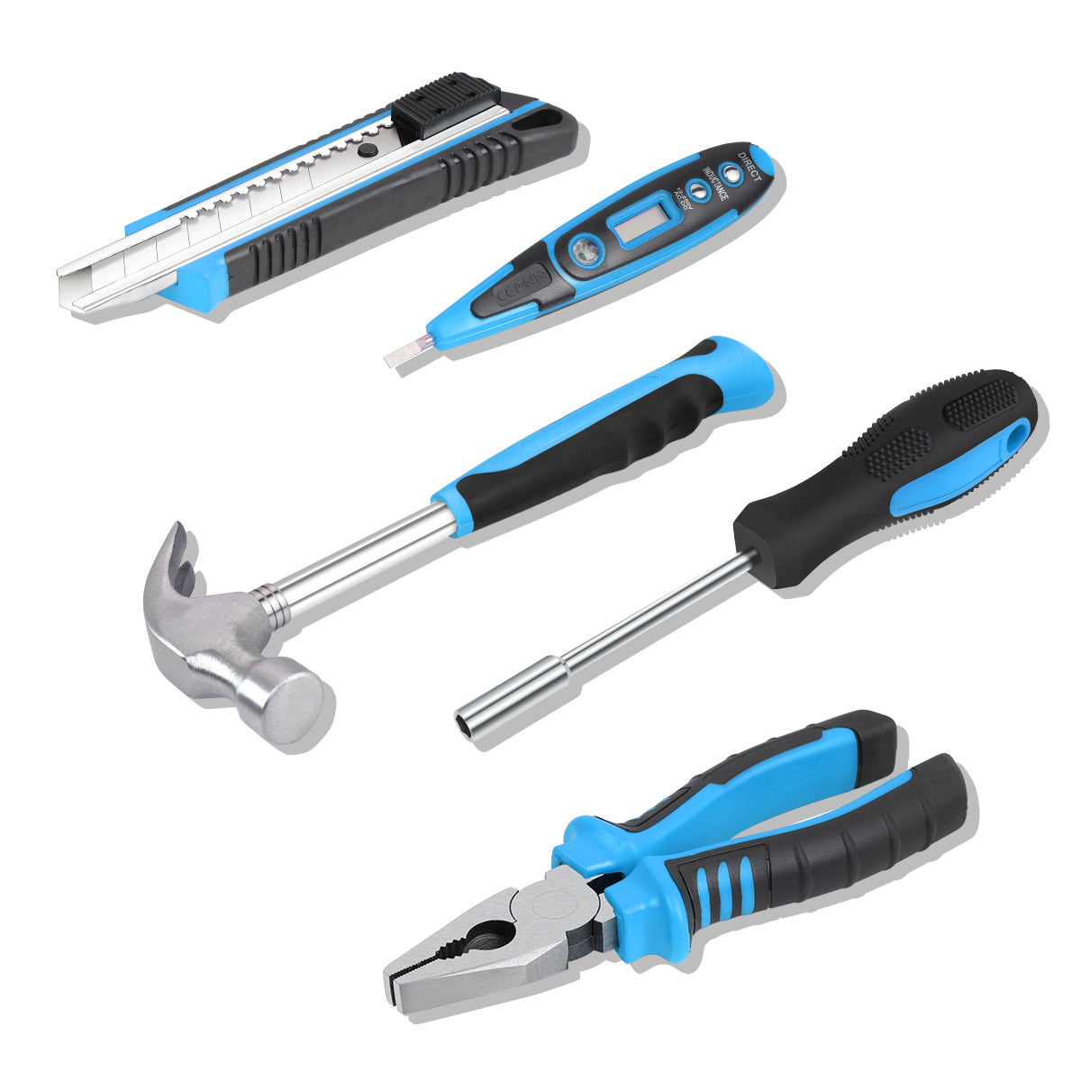 46 Pieces Household Hand Tool Kit with Toolbox [A Variety of Color Options]