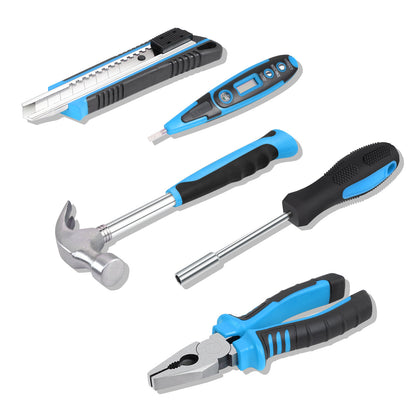 46 Pieces Household Hand Tool Kit with Toolbox [A Variety of Color Options]