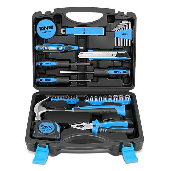 46 Pieces Household Hand Tool Kit with Toolbox [A Variety of Color Options]
