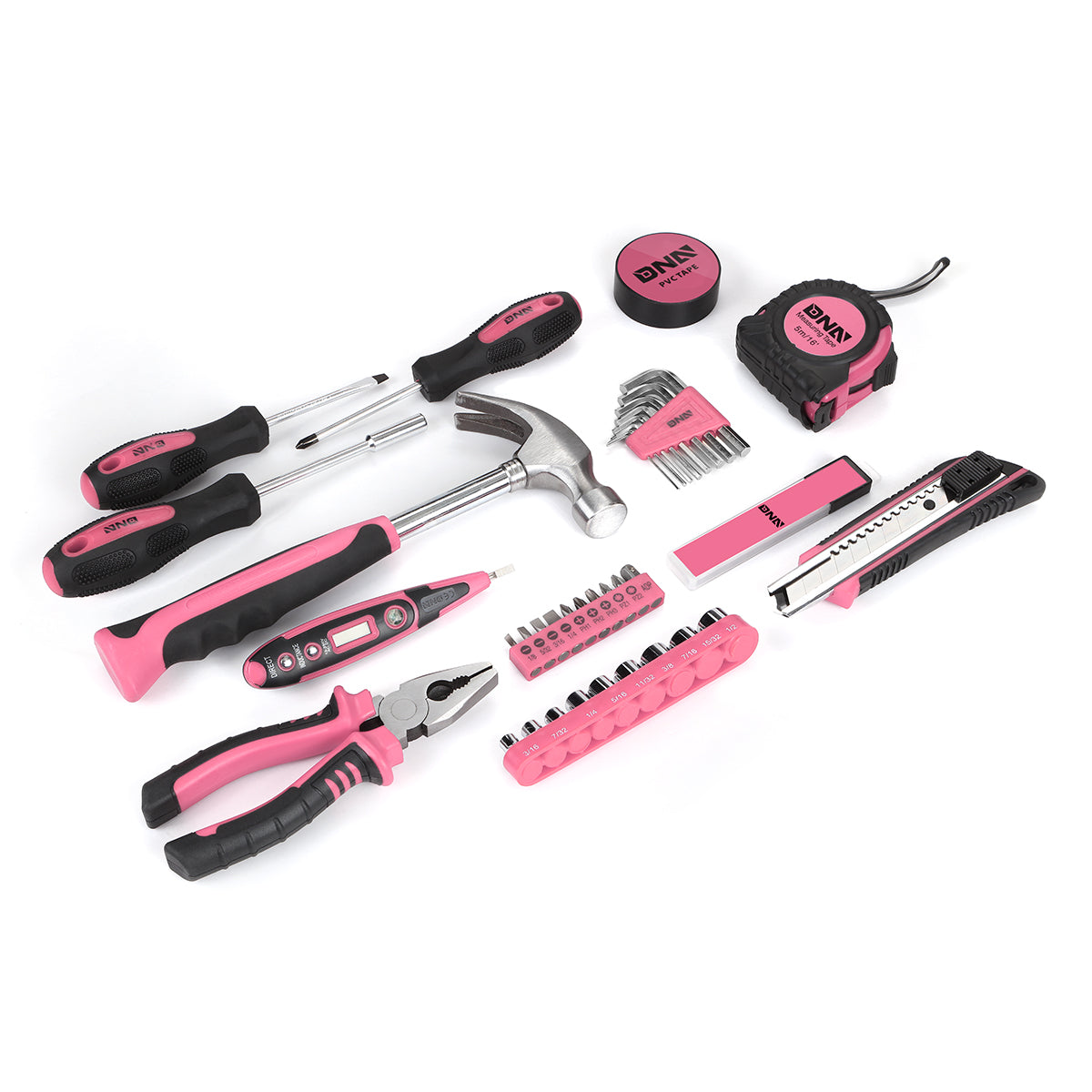 46 Pieces Household Hand Tool Kit with Toolbox [A Variety of Color Options]