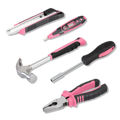 46 Pieces Household Hand Tool Kit with Toolbox [A Variety of Color Options]