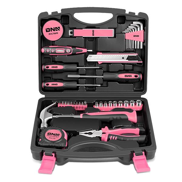 46 Pieces Household Hand Tool Kit with Toolbox [A Variety of Color Options]