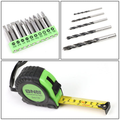27 Pieces Household Hand Tool Kit with Toolbox [A Variety of Color Options]