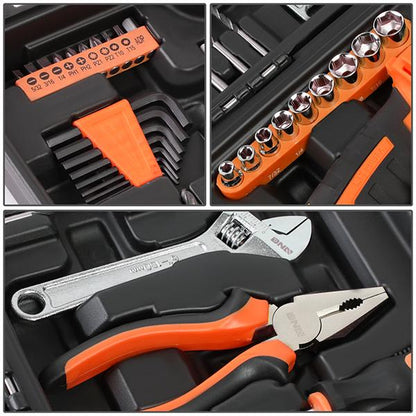 46 Pieces Household Hand Tool Kit with Cordless Drill + Portable Toolbox [A Variety of Color Options]