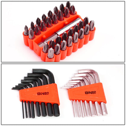 220 Pcs Mechanic Repair Tool Kit Metric Wrenchess/ Sockets/ Screwdriver Bit Set - Yellow
