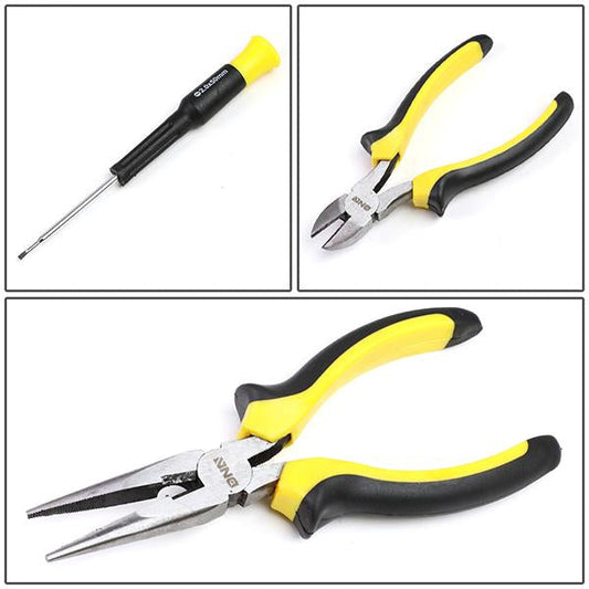 220 Pcs Mechanic Repair Tool Kit Metric Wrenchess/ Sockets/ Screwdriver Bit Set - Yellow