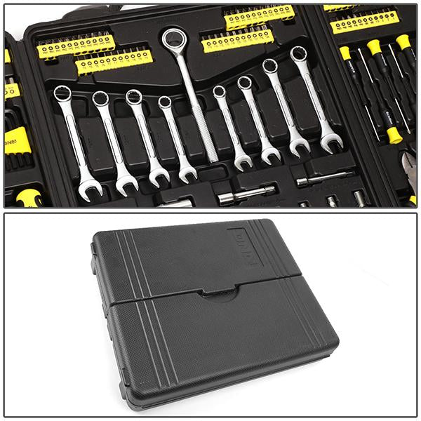 220 Pcs Mechanic Repair Tool Kit Metric Wrenchess/ Sockets/ Screwdriver Bit Set - Yellow
