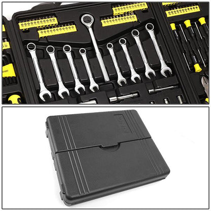 220 Pcs Mechanic Repair Tool Kit Metric Wrenchess/ Sockets/ Screwdriver Bit Set - Yellow