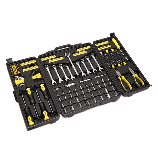 220 Pcs Mechanic Repair Tool Kit Metric Wrenchess/ Sockets/ Screwdriver Bit Set - Yellow