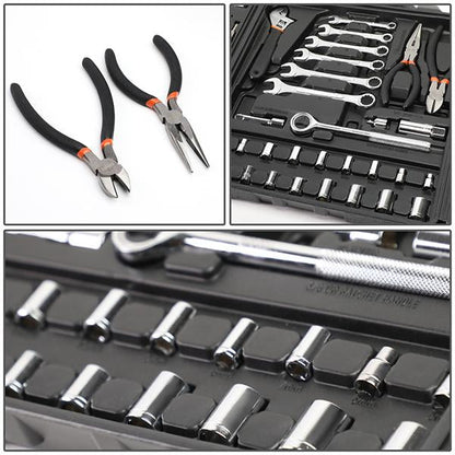 160 Pcs Auto/ Home Hand Tool Kit - Wrenches Pliers Ratchets Sockets w/ Toolbox [A Variety of Color Options]