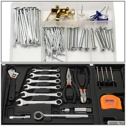 160 Pcs Auto/ Home Hand Tool Kit - Wrenches Pliers Ratchets Sockets w/ Toolbox [A Variety of Color Options]