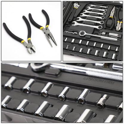 160 Pcs Auto/ Home Hand Tool Kit - Wrenches Pliers Ratchets Sockets w/ Toolbox [A Variety of Color Options]