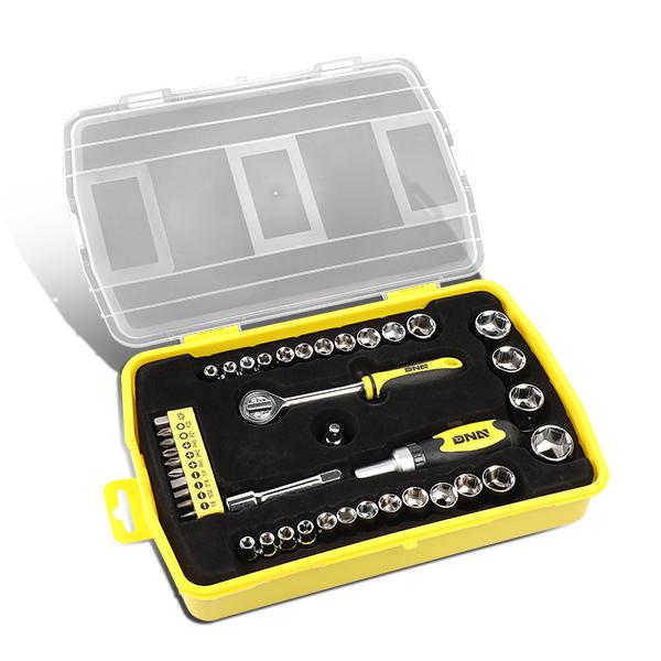 41 Pieces Household Hand Tool Kit with Toolbox - Orange