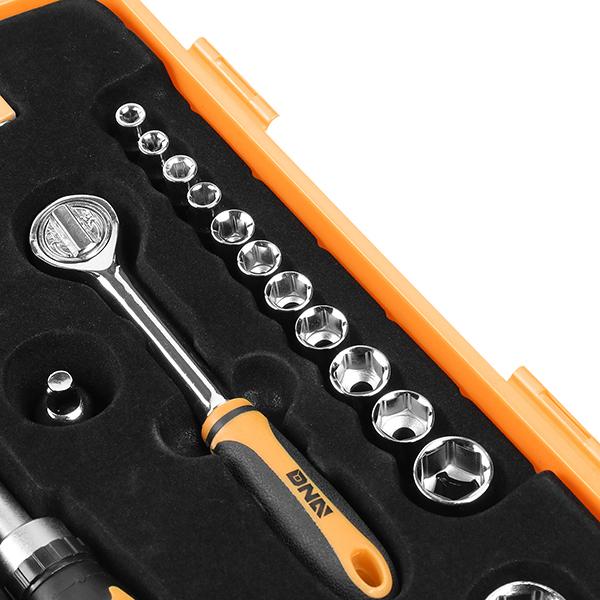 41 Pieces Household Hand Tool Kit with Toolbox - Orange