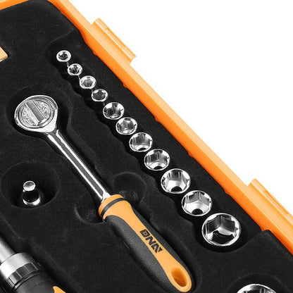 41 Pieces Household Hand Tool Kit with Toolbox - Orange