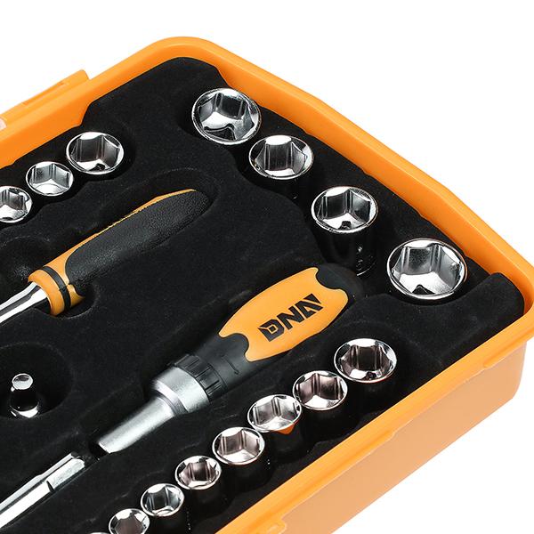 41 Pieces Household Hand Tool Kit with Toolbox - Orange