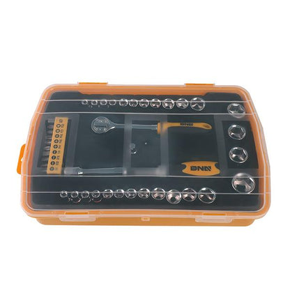 41 Pieces Household Hand Tool Kit with Toolbox - Orange