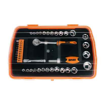 41 Pieces Household Hand Tool Kit with Toolbox - Orange