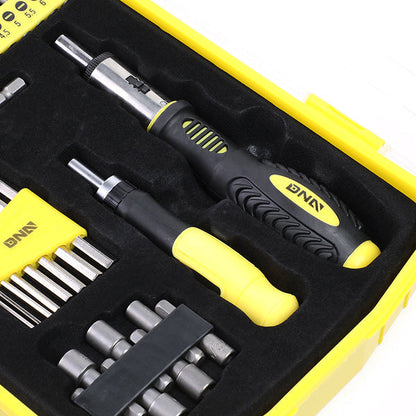 51 Pcs Repair Hand Tool Combination Kit Screwdriver/ Bit Set/ SAE Hex Keys/ Sockets