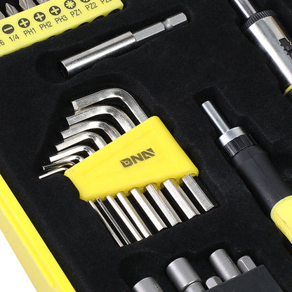 51 Pcs Repair Hand Tool Combination Kit Screwdriver/ Bit Set/ SAE Hex Keys/ Sockets