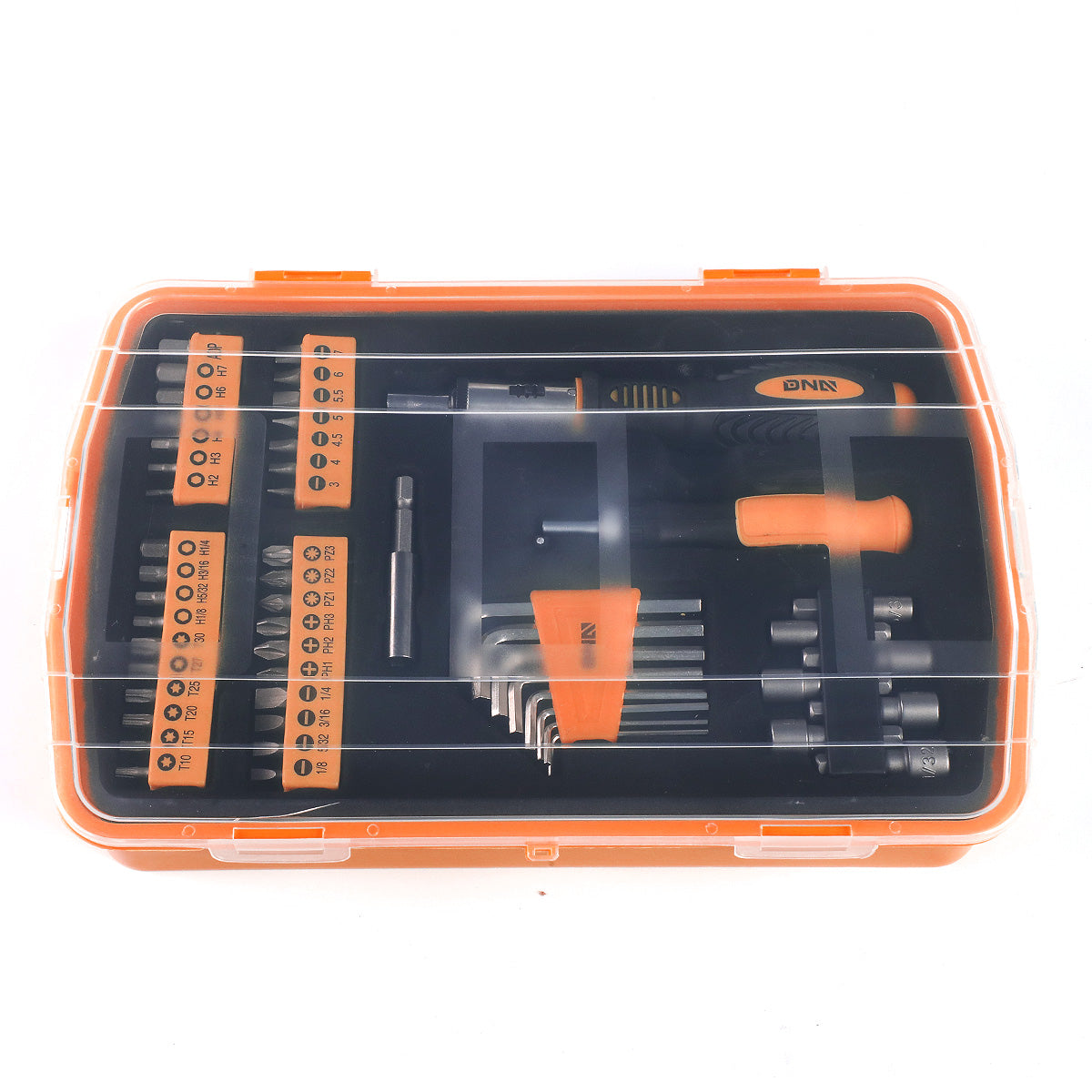 51 Pcs Repair Hand Tool Combination Kit Screwdriver/ Bit Set/ SAE Hex Keys/ Sockets