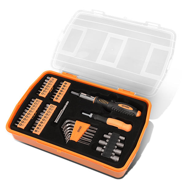 51 Pcs Repair Hand Tool Combination Kit Screwdriver/ Bit Set/ SAE Hex Keys/ Sockets