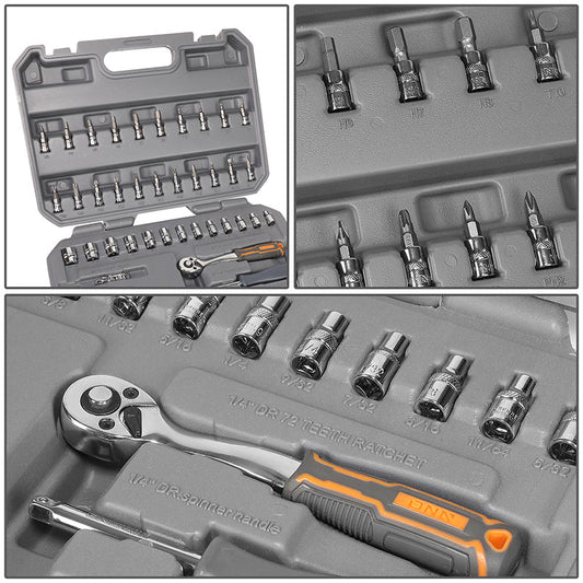 42pcs 1/4 in. Drive Sockets & Ratchet Tool Set