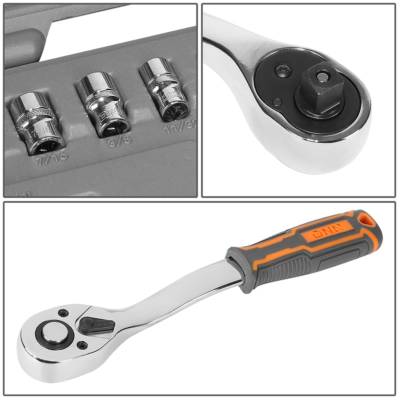 42pcs 1/4 in. Drive Sockets & Ratchet Tool Set