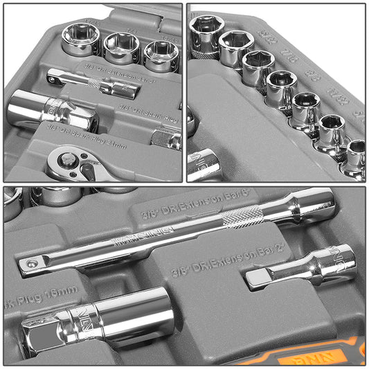 26pcs 3/8 in. Drive Sockets & Ratchet Tool Set