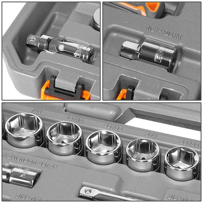 26pcs 3/8 in. Drive Sockets & Ratchet Tool Set