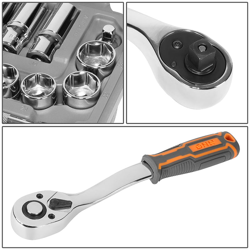 58pcs 3/8 in. Drive Sockets & Ratchet Tool Set