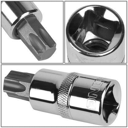 9Pcs T20-T60 Internal Torx Socket 1/2 Sockets w/Carrying Case