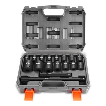 17-Pieces 1/2 in. Drive Deep Impact Socket Set with Extension Bars