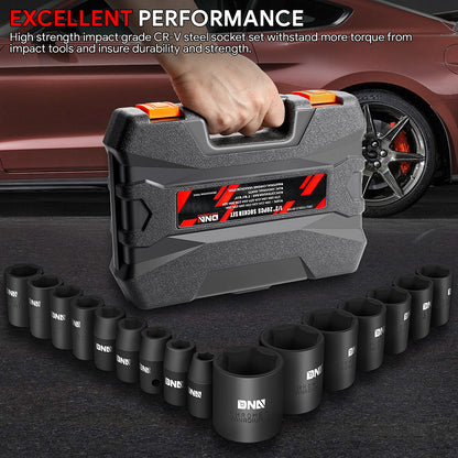 20-Pieces 1/2 in. Drive Impact Socket Set