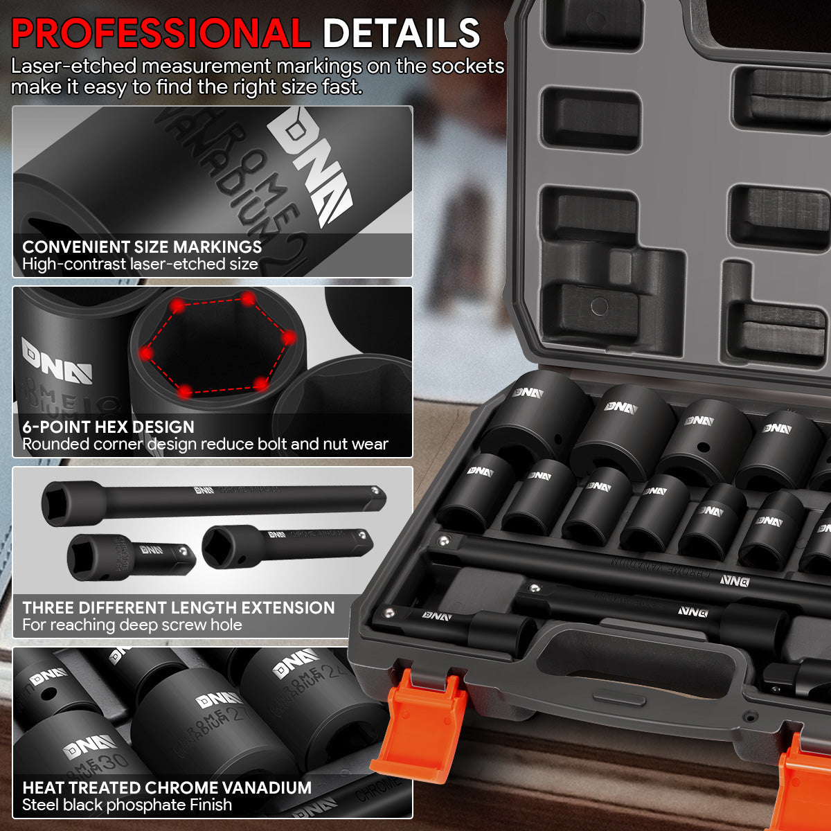 20-Pieces 1/2 in. Drive Impact Socket Set