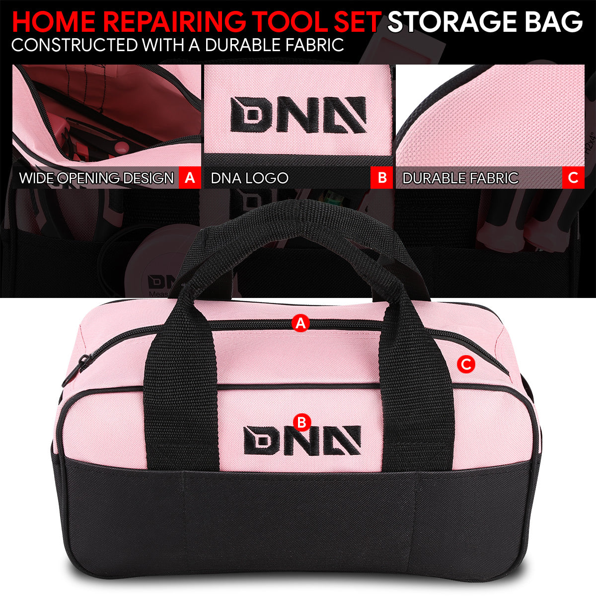 6pcs Basic Hand Tool Kit with Storage Bag