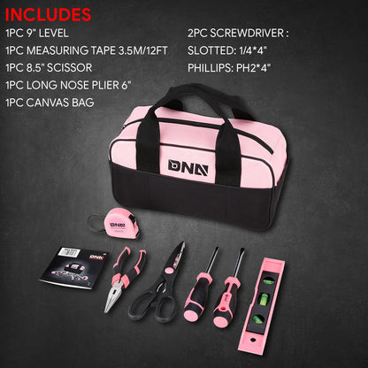 6pcs Basic Hand Tool Kit with Storage Bag