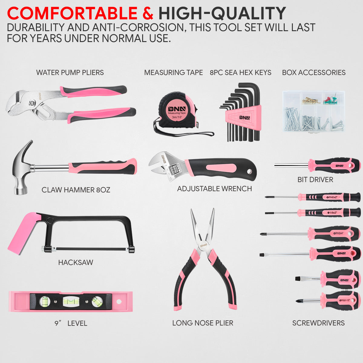 37pcs Hand Tool Kit with Storage Bag