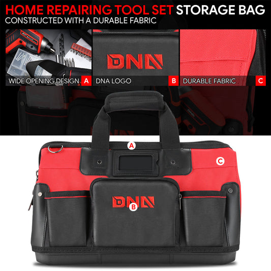 44pcs Hand Tool Kit with Storage Bag (Red)