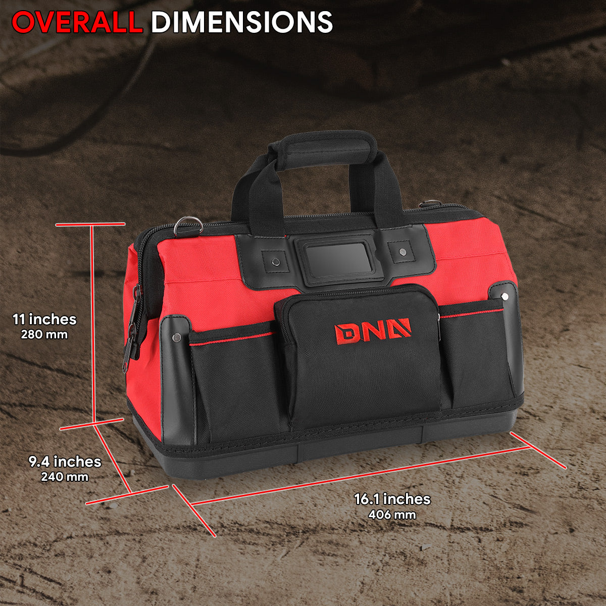 44pcs Hand Tool Kit with Storage Bag (Red)