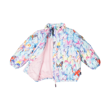 PASTEL BUTTERFLIES PUFFER JACKET