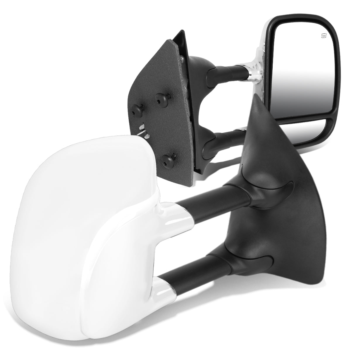 Chrome Powered Heated Towing Mirrors (Pair)<br>99-07 Ford F250 F350 F450 F550 Super Duty
