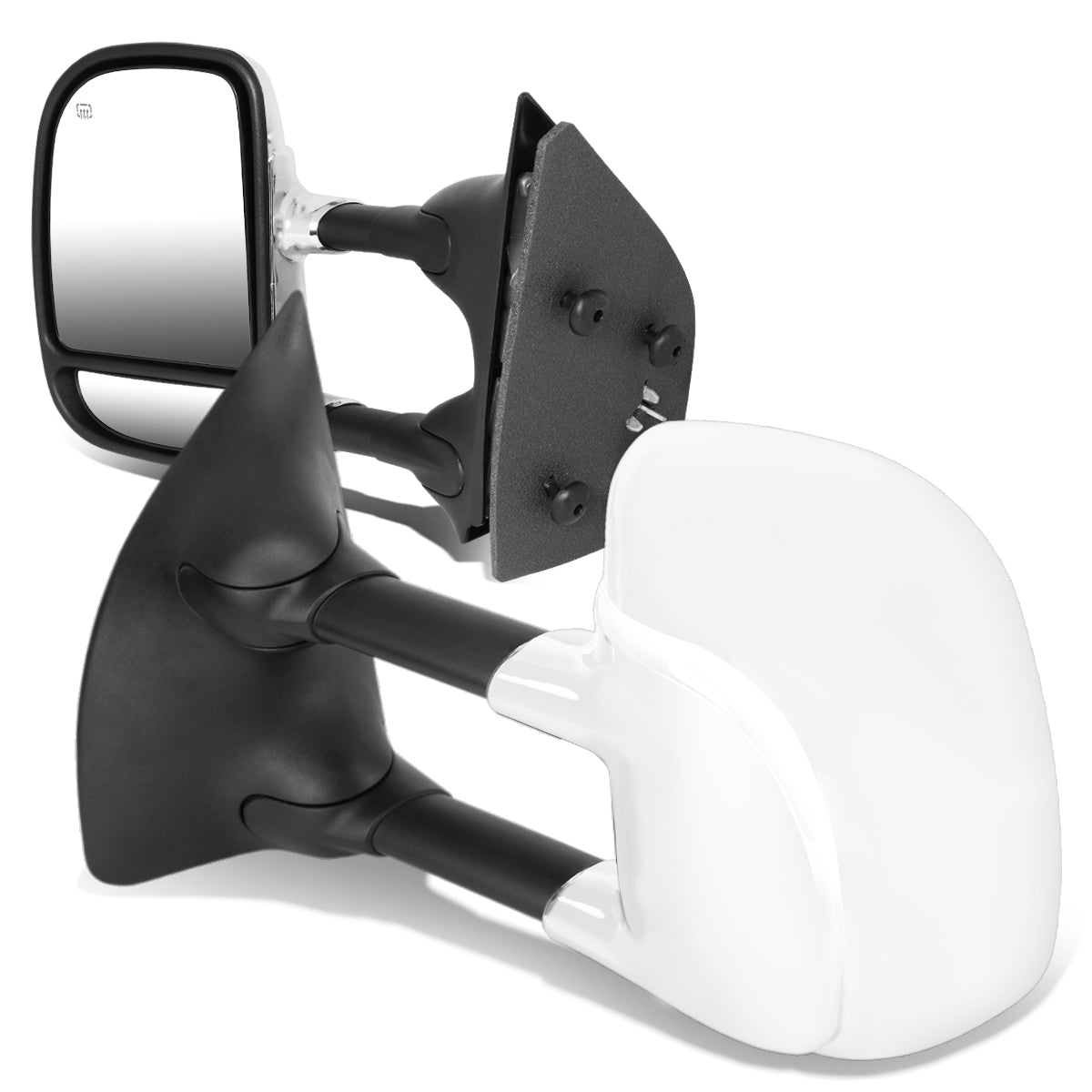 Chrome Powered Heated Towing Mirrors (Pair)<br>99-07 Ford F250 F350 F450 F550 Super Duty